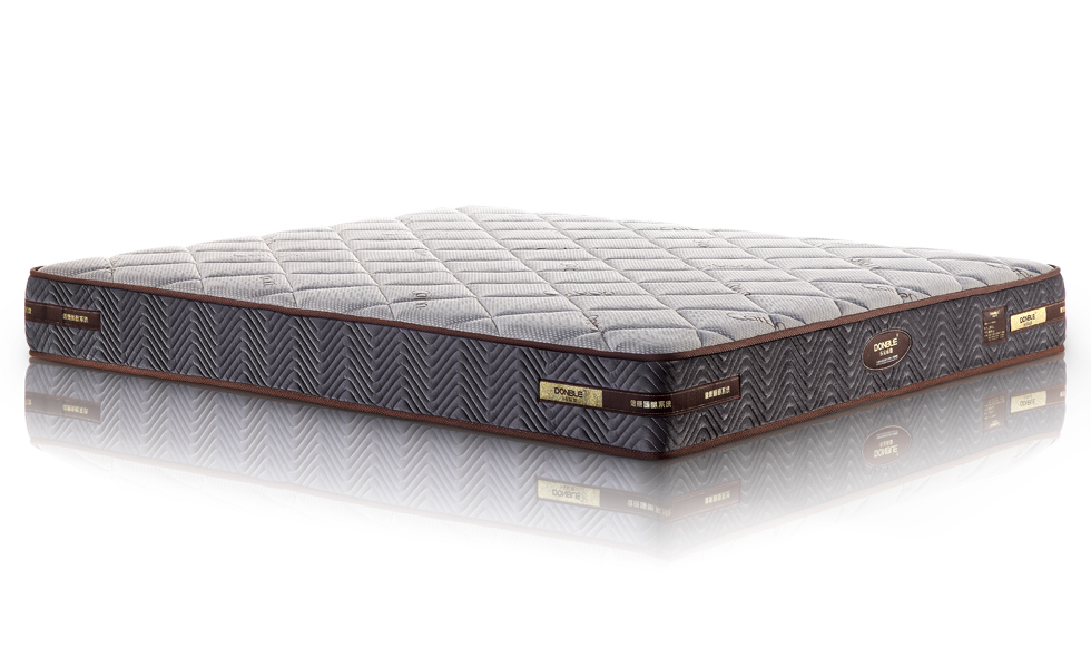 全实木框架皮床，天然环保健康，分体式设计的下床，安全牢固，东宝床垫生产厂家